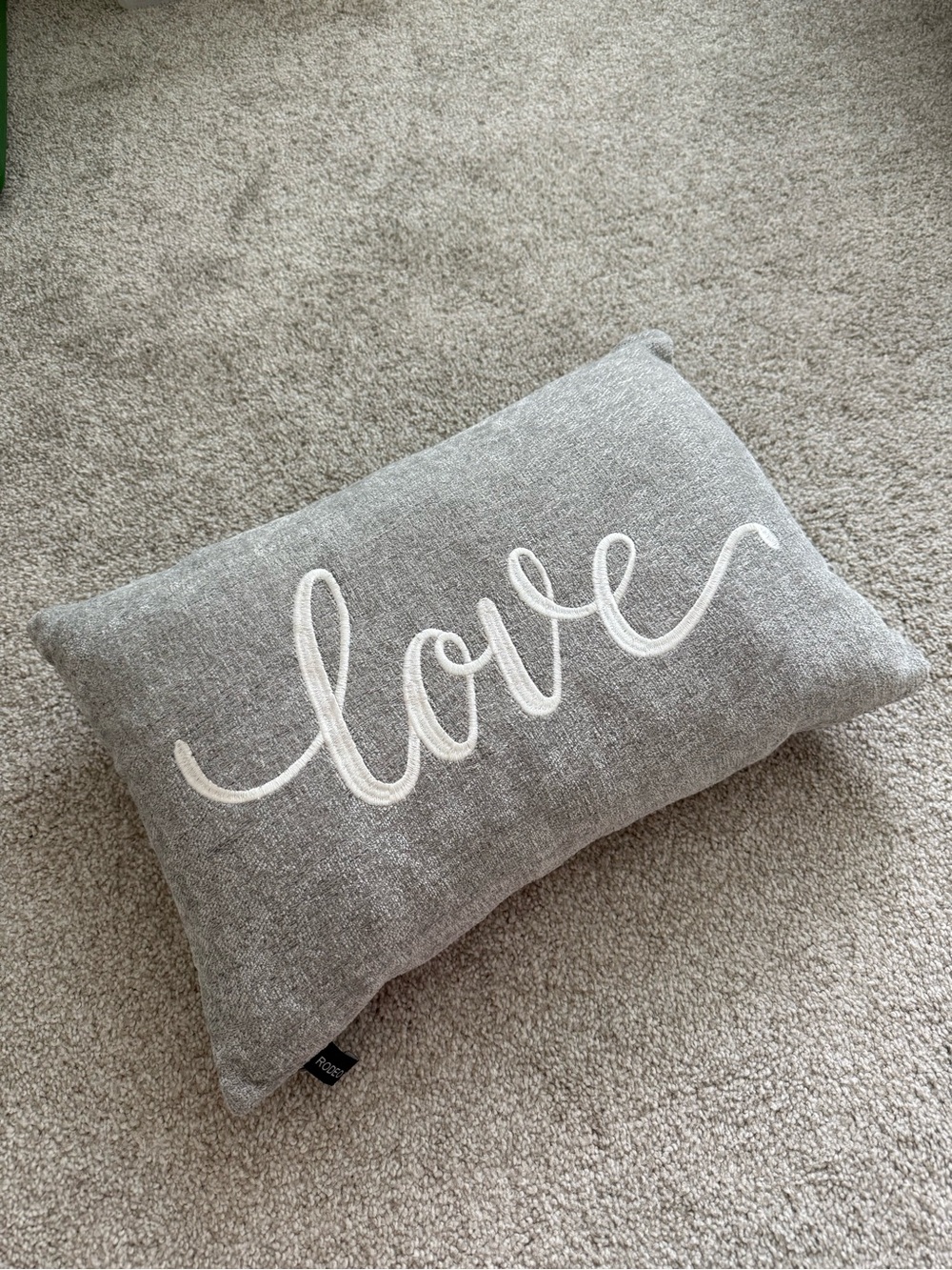 Like New Rodeo Home Gray Love Accent Pillow